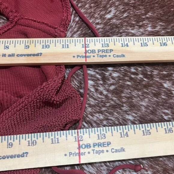 Bond-Eye Fowler Red Cutout Beaded Lace-Up One Piece Swimsuit OS - Picture 5 of 14